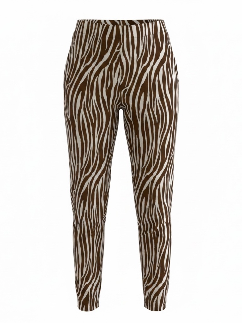 Diane Von Furstenberg Brown and White Zebra Skinny Pants